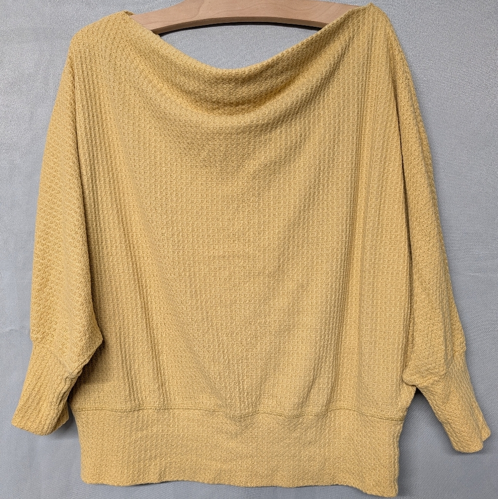 Easel Anthropologie Boat Neck Sweater in Mustard Size L